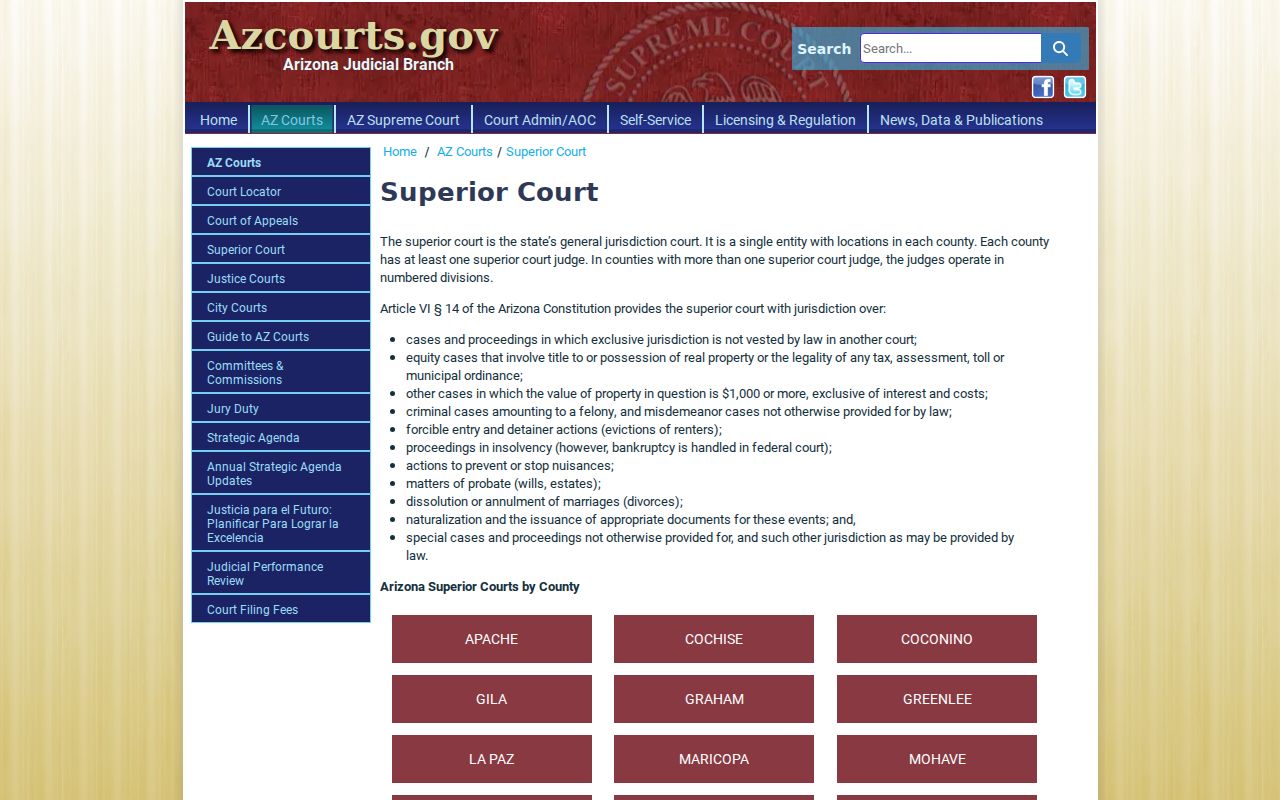 Coconino County court docket Arizona Superior Court source