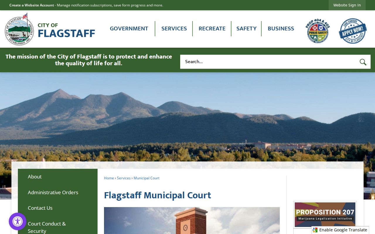 Flagstaff Municipal Court records office information