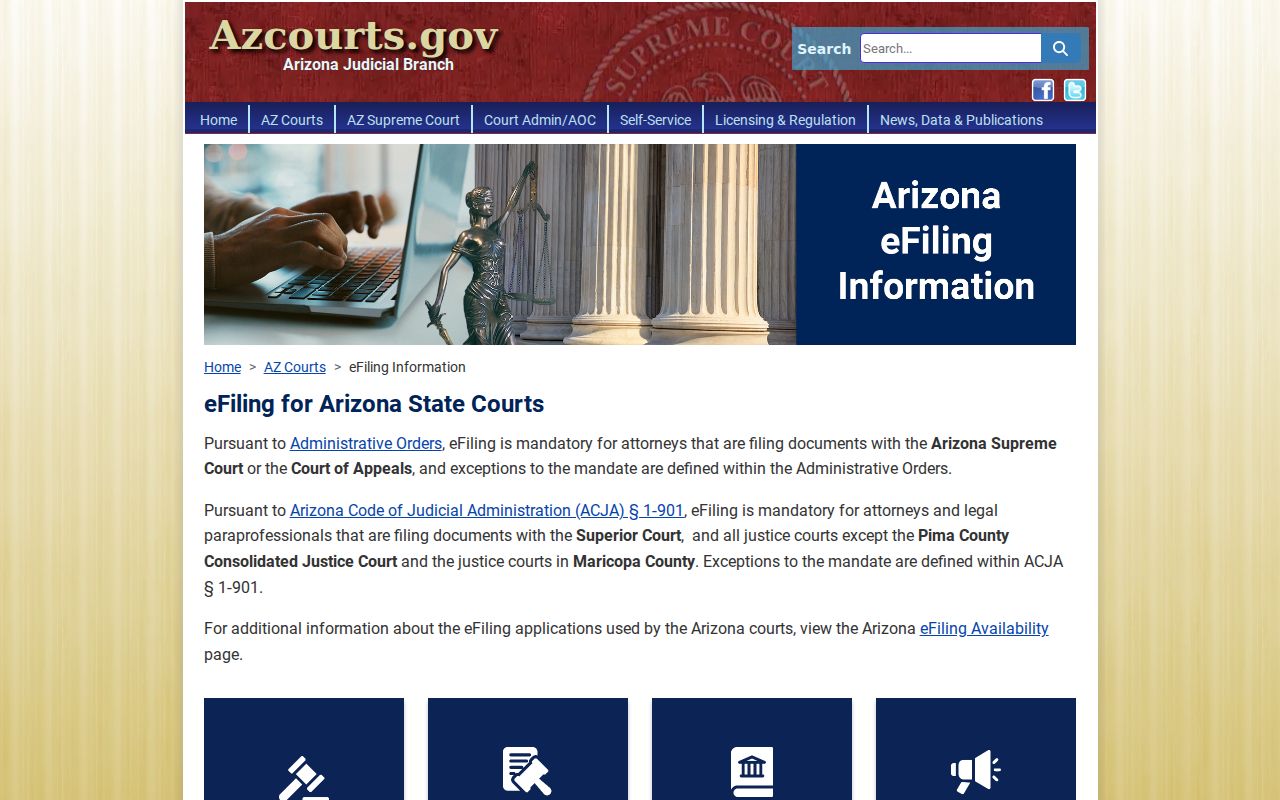 Coconino County docket search Arizona e-filing information